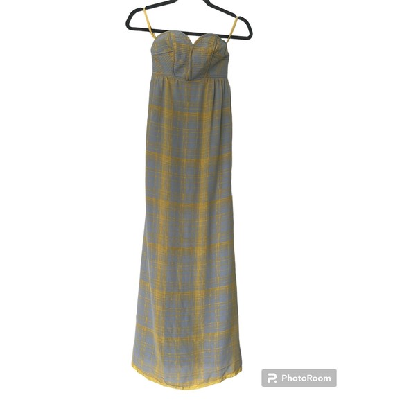 Anthropologie Blue and Yellow Maxi Dress - Picture 3 of 9